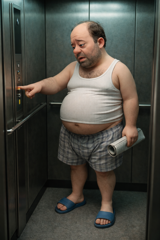 dicker mann karikatur